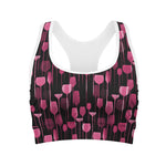 Glasses Of Wine Print Women's Sports Bra