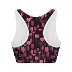 Glasses Of Wine Print Women's Sports Bra