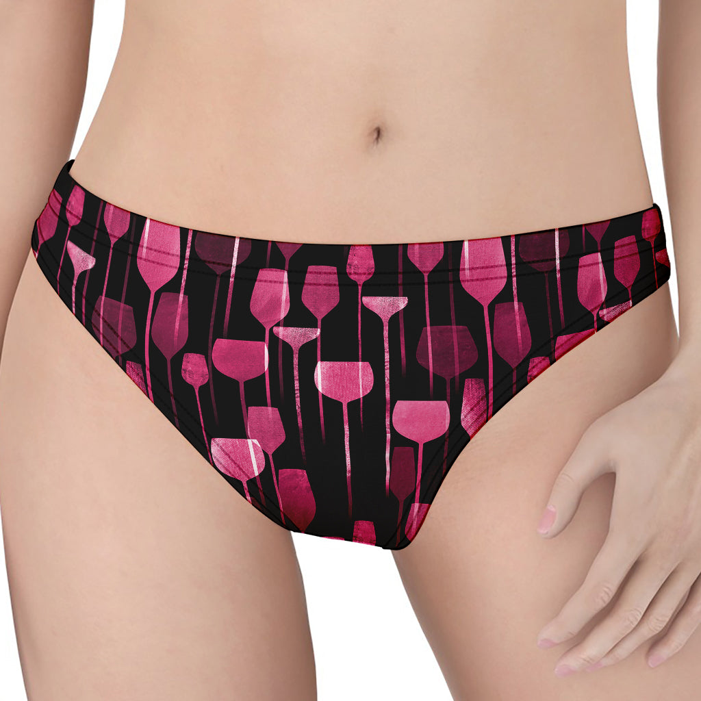Glasses Of Wine Print Women's Thong