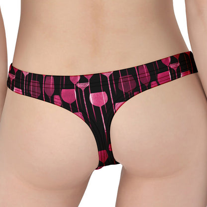 Glasses Of Wine Print Women's Thong