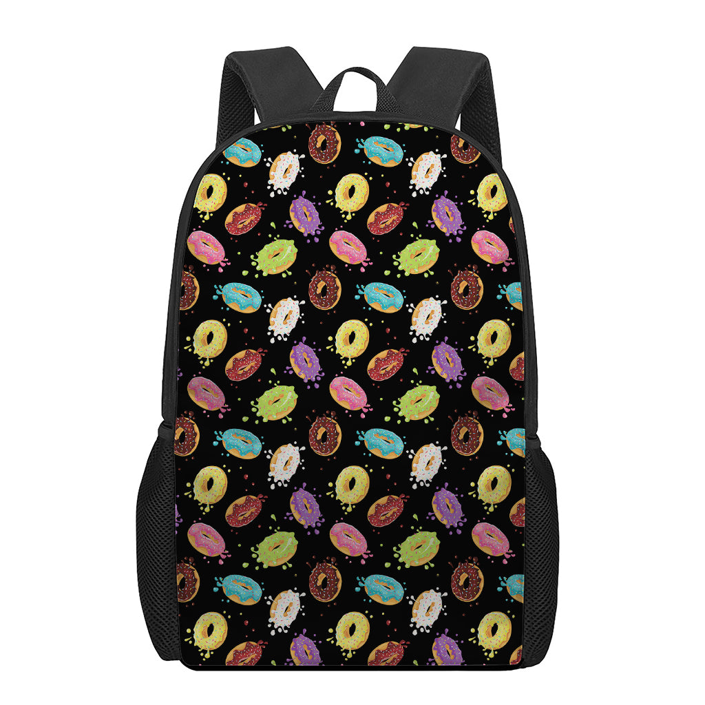 Glaze Donut Pattern Print 17 Inch Backpack