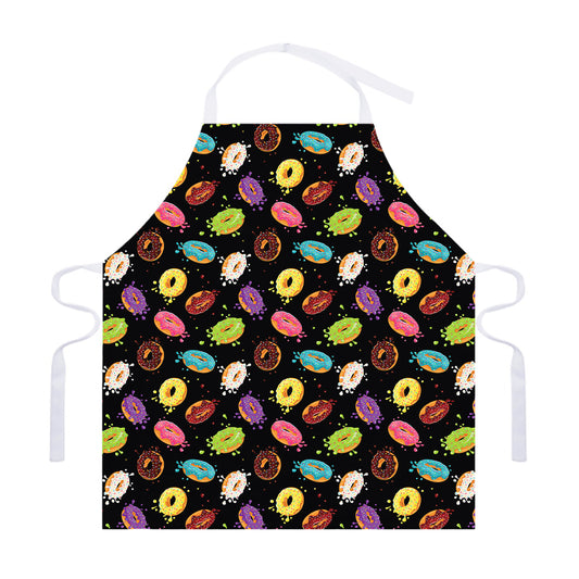 Glaze Donut Pattern Print Adjustable Apron