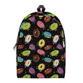 Glaze Donut Pattern Print School Backpack