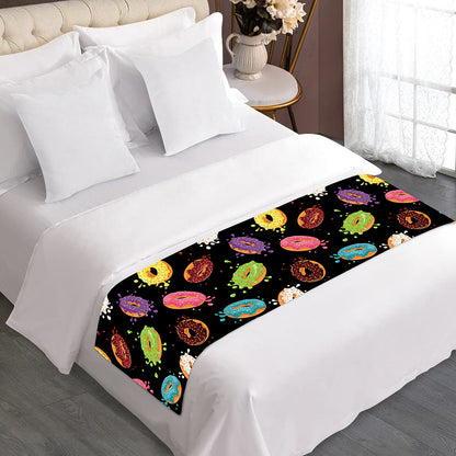 Glaze Donut Pattern Print Bed Runner