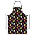 Glaze Donut Pattern Print Bib Apron With Pocket