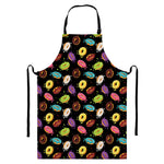 Glaze Donut Pattern Print Bib Apron With Pocket