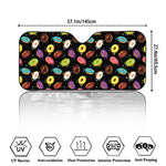 Glaze Donut Pattern Print Car Windshield Sun Shade