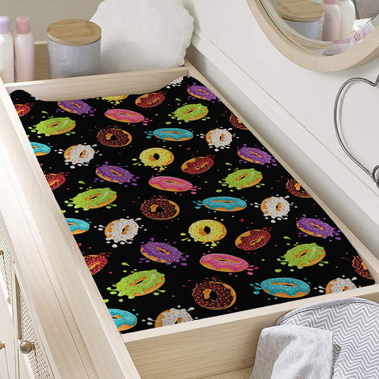 Glaze Donut Pattern Print Changing Pad Cover