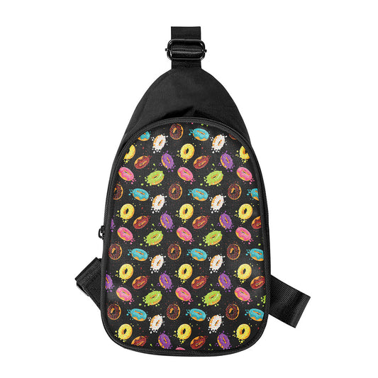 Glaze Donut Pattern Print Chest Bag