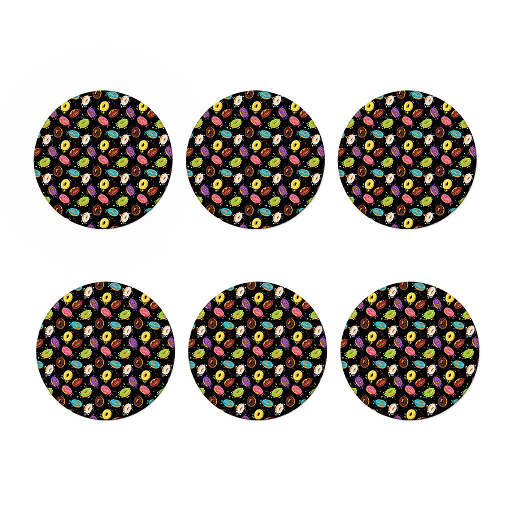 Glaze Donut Pattern Print Coaster Set