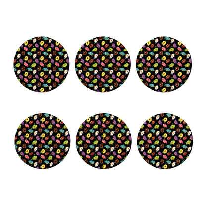 Glaze Donut Pattern Print Coaster Set