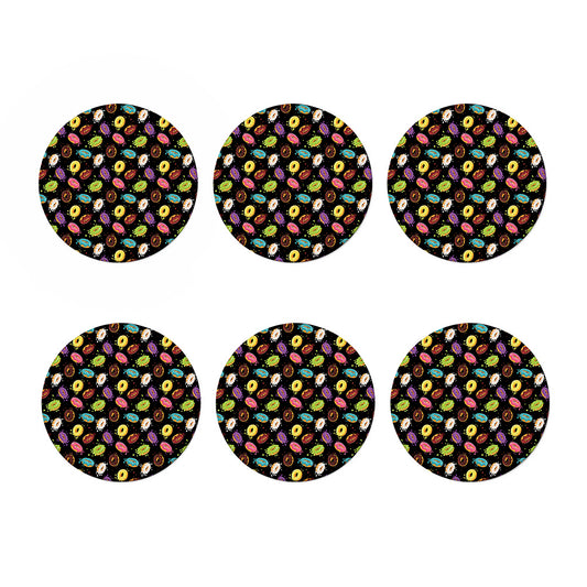 Glaze Donut Pattern Print Coaster Set