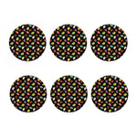 Glaze Donut Pattern Print Coaster Set
