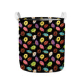 Glaze Donut Pattern Print Collapsible Laundry Basket