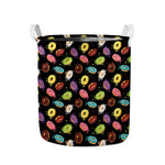 Glaze Donut Pattern Print Collapsible Laundry Basket