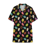 Glaze Donut Pattern Print Cotton Hawaiian Shirt