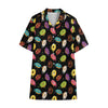 Glaze Donut Pattern Print Cotton Hawaiian Shirt