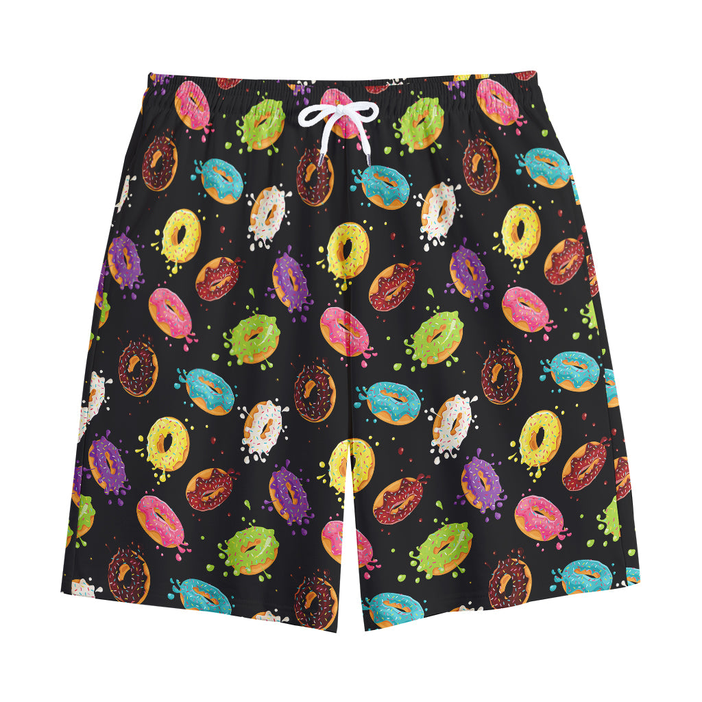 Glaze Donut Pattern Print Cotton Shorts