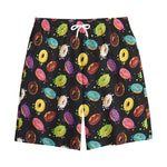 Glaze Donut Pattern Print Cotton Shorts