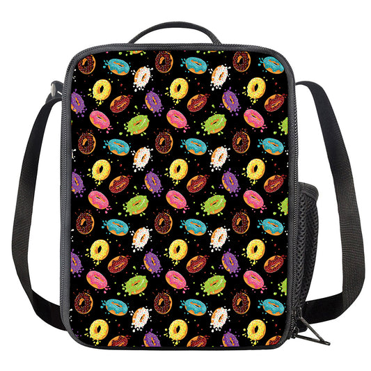 Glaze Donut Pattern Print Crossbody Lunch Bag