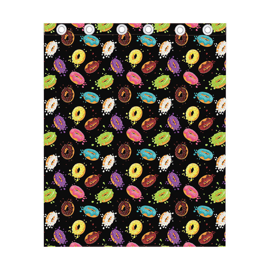 Glaze Donut Pattern Print Curtain