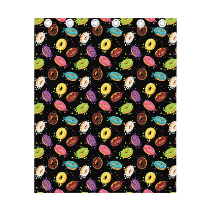 Glaze Donut Pattern Print Curtain