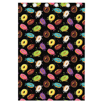 Glaze Donut Pattern Print Curtain