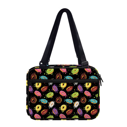 Glaze Donut Pattern Print Double Strap Bible Bag