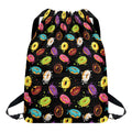 Glaze Donut Pattern Print Drawstring Backpack
