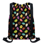 Glaze Donut Pattern Print Drawstring Backpack