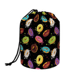 Glaze Donut Pattern Print Drawstring Makeup Bag
