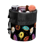 Glaze Donut Pattern Print Drawstring Makeup Bag