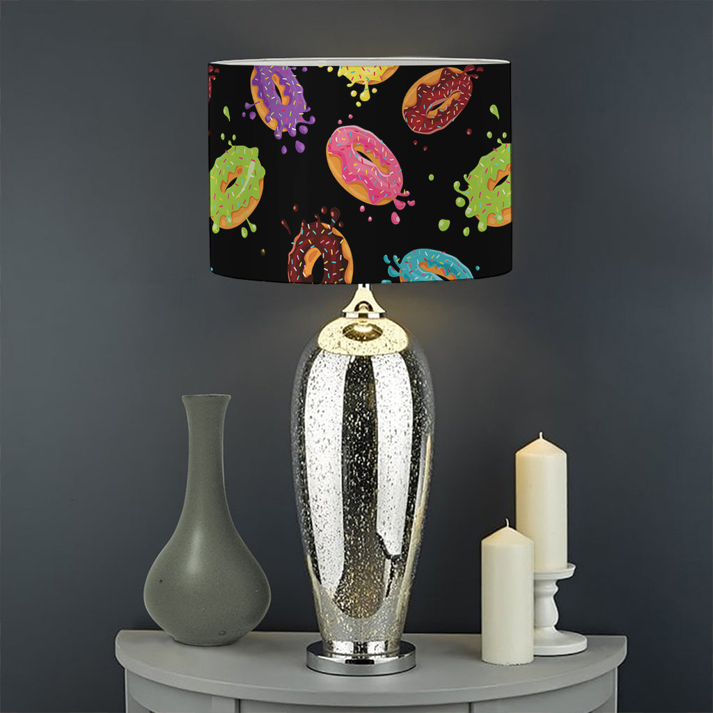 Glaze Donut Pattern Print Drum Lamp Shade