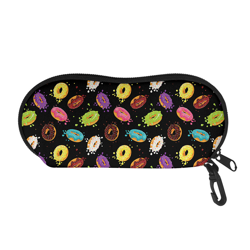 Glaze Donut Pattern Print Glasses Case