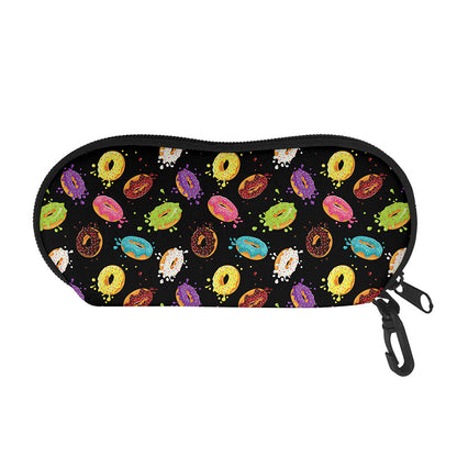 Glaze Donut Pattern Print Glasses Case