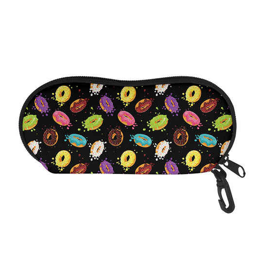 Glaze Donut Pattern Print Glasses Case
