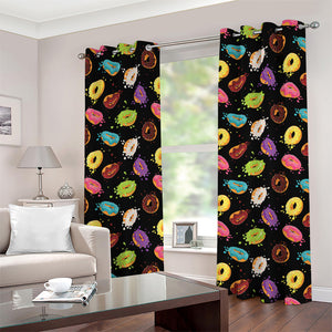 Glaze Donut Pattern Print Grommet Curtains