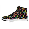 Glaze Donut Pattern Print High Top Leather Sneakers