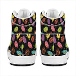 Glaze Donut Pattern Print High Top Leather Sneakers