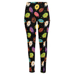 Glaze Donut Pattern Print High-Waisted Pocket Leggings