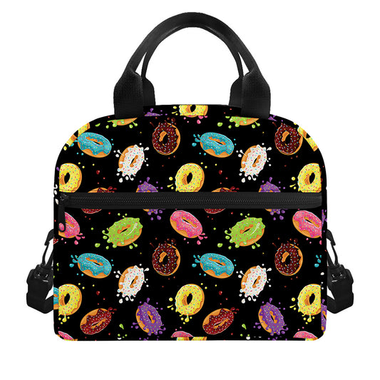 Glaze Donut Pattern Print Insulated Lunch Bag
