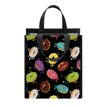 Glaze Donut Pattern Print Insulated Lunch Tote