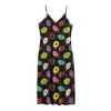 Glaze Donut Pattern Print Jersey Midi Cami Dress