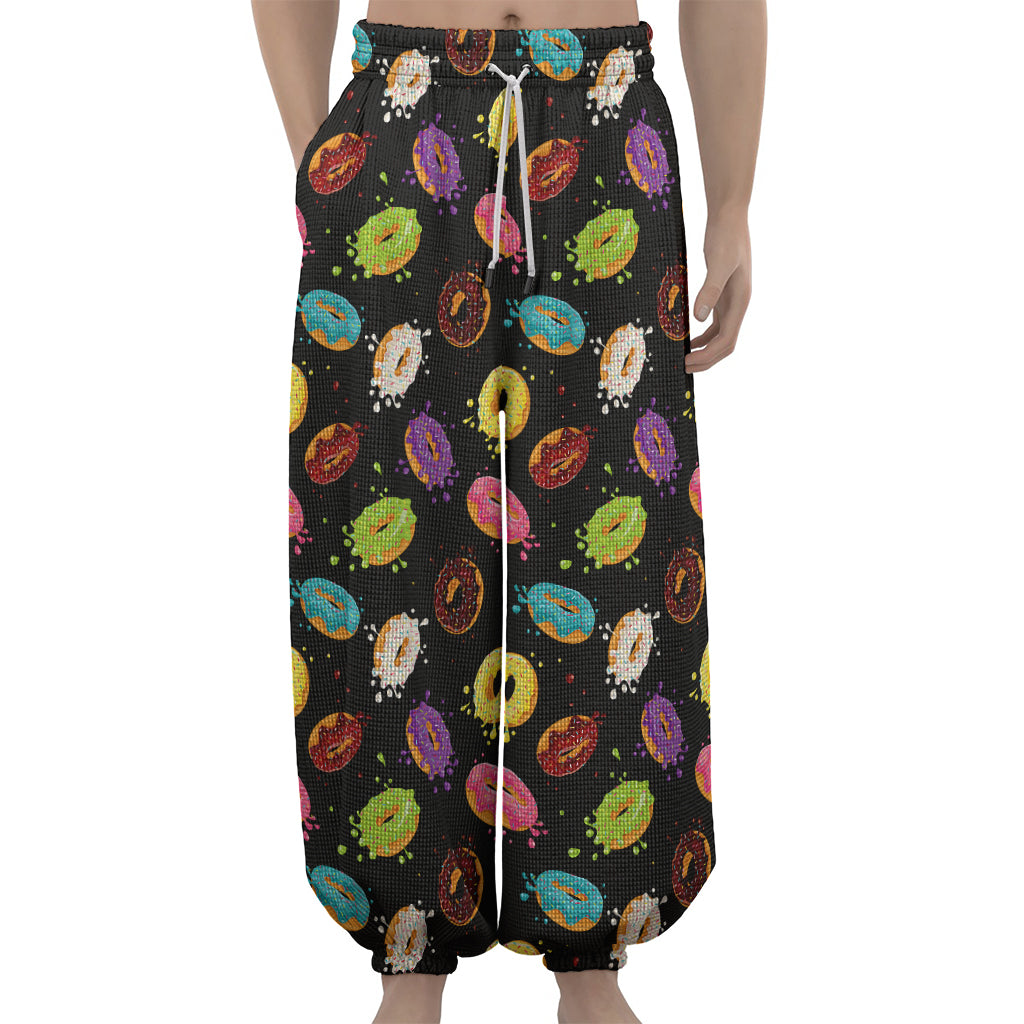 Glaze Donut Pattern Print Lantern Pants