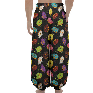 Glaze Donut Pattern Print Lantern Pants