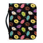 Glaze Donut Pattern Print Leather Bible Cover