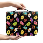 Glaze Donut Pattern Print Leather Bible Cover