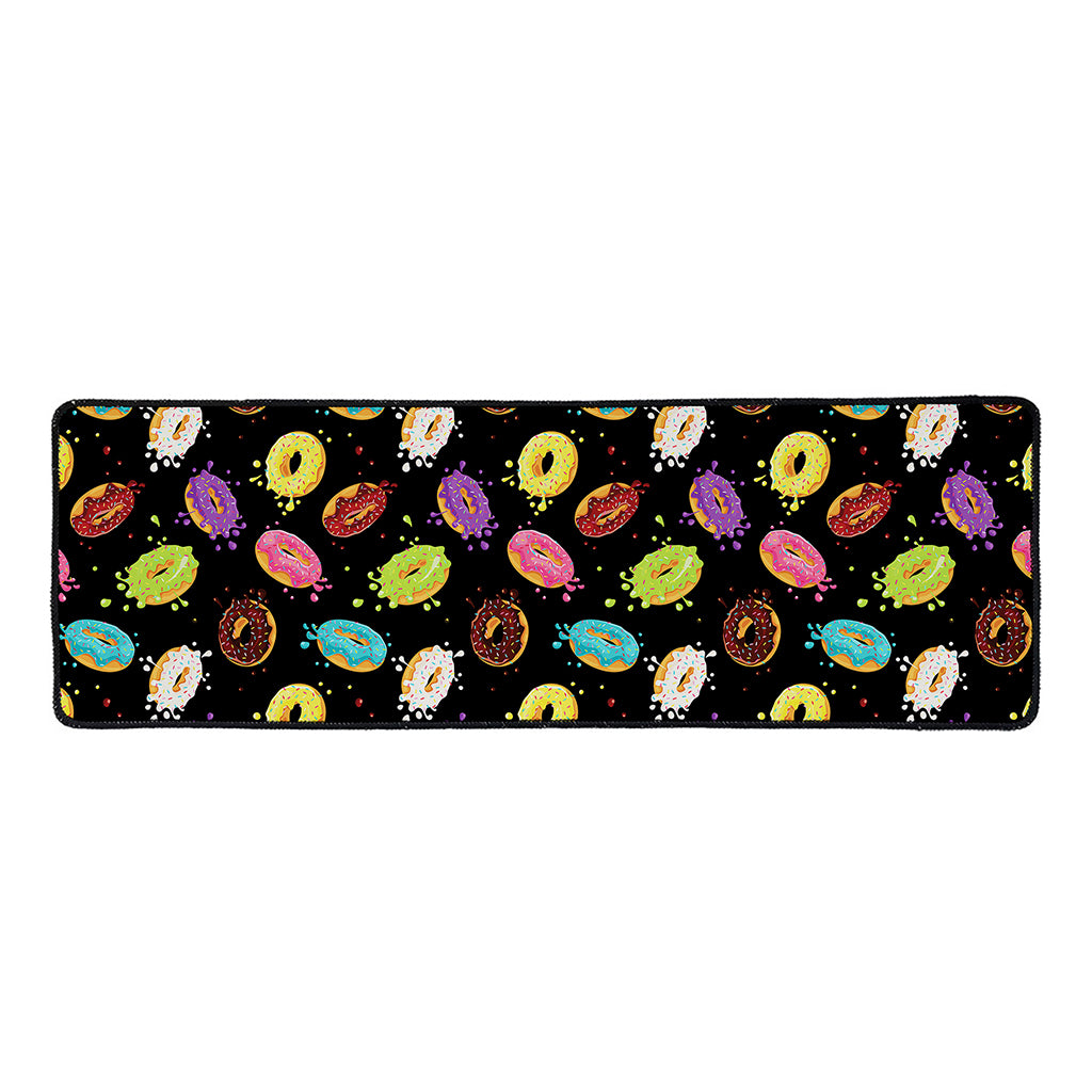 Glaze Donut Pattern Print Long Kitchen Mat