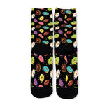 Glaze Donut Pattern Print Long Socks