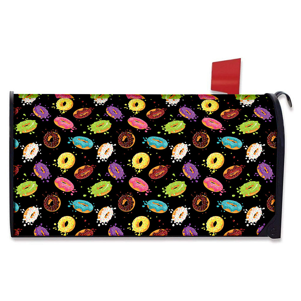 Glaze Donut Pattern Print Mailbox Cover